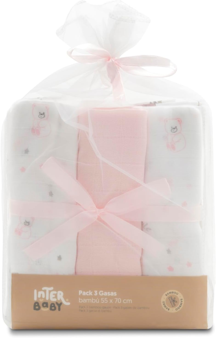 INTERBABY fraldas de musselina de bambu para muda da fralda 55 x 70 cm 3 unidades
