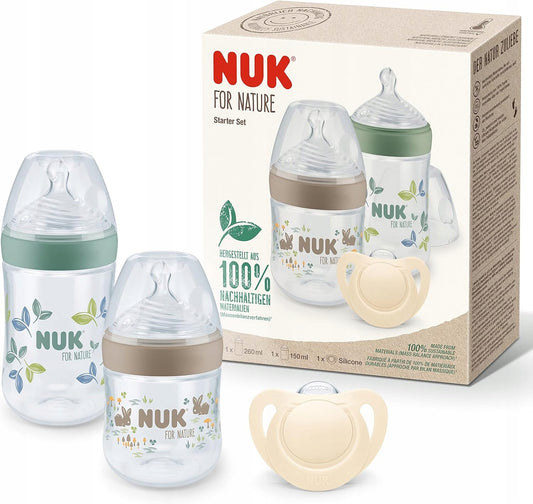 NUK for Nature σετ 2 x μπουκάλια + πιπίλα με έλεγχο θερμοκρασίας