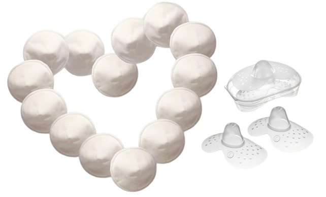 MOM'S PADS бамбукови подложки за кърма x14 + торбичка за пране, козметичен несесер