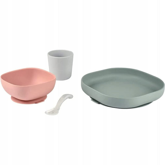 BEABA set de vajilla de silicona con ventosa 4 piezas