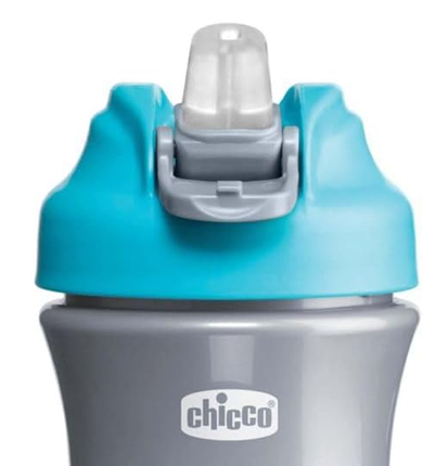 CHICCO Pop-up Cup Trinklernbecher mit Trinktülle und Strohhalm 350 ml 2 J+