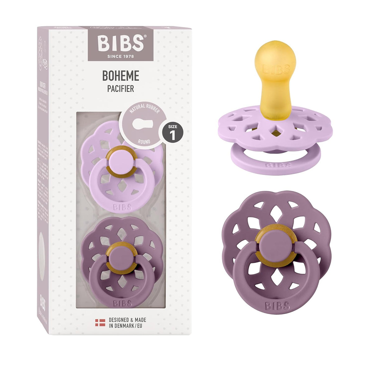 BIBS BOHEME lugnande nappar 2-pack 0-6 mdr