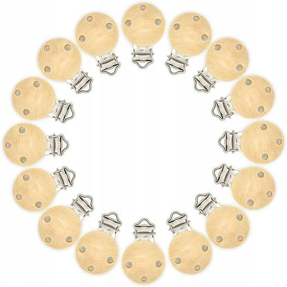 RUBY Artestar clip in legno per catenella portaciuccio 16 pezzi