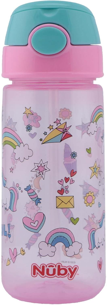 NUBY Straw Cup Tritan биберонова бутилка със сламка 4 л+ 540 ml