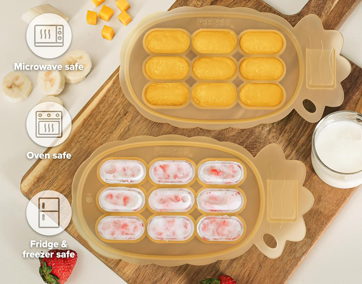 HAAKAA vassoio in silicone per congelare alimenti + coperchio