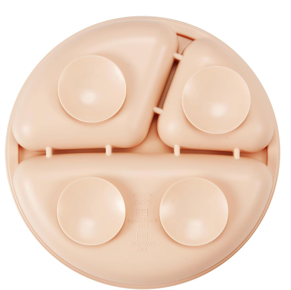 PANDAEAR set in silicone 2 piatti divisi in tre scomparti 2 cucchiai 2 forchette