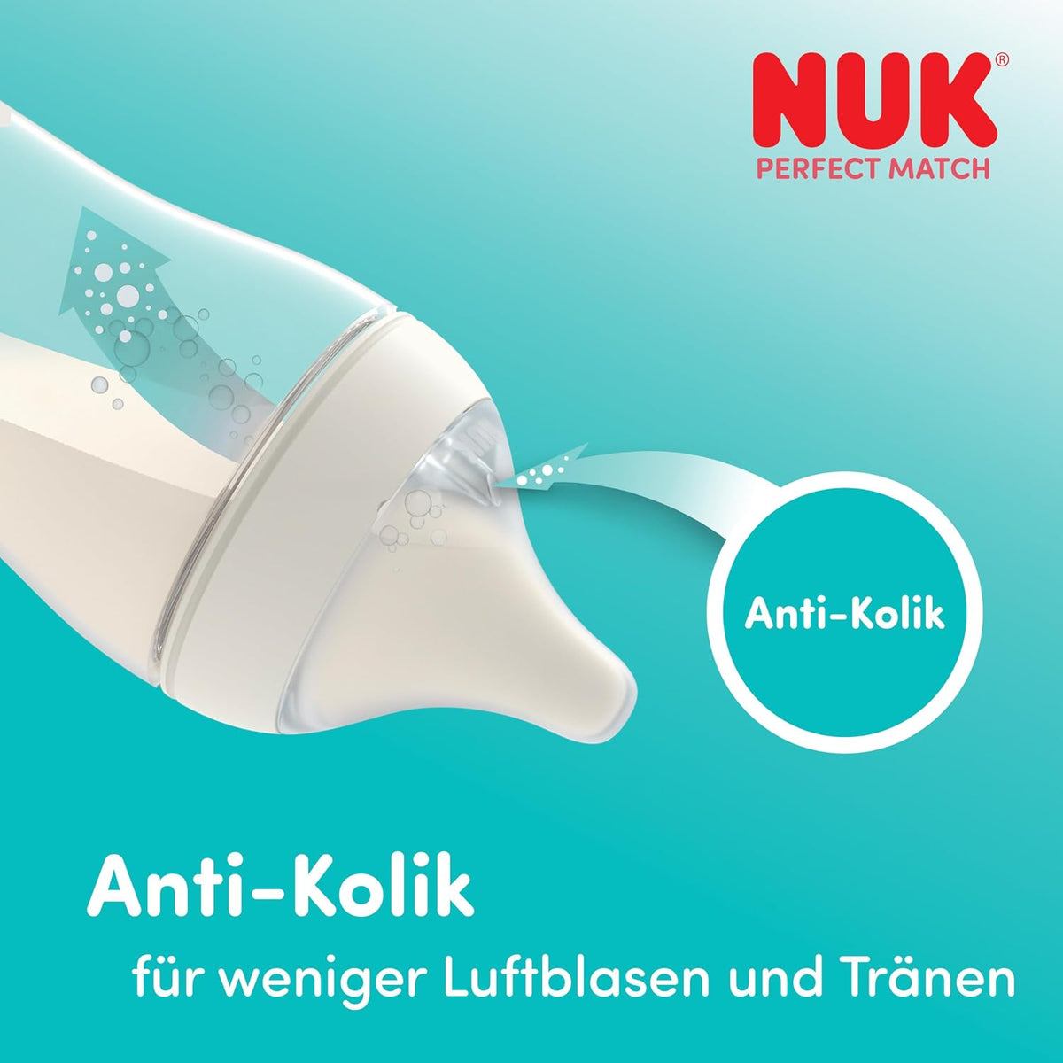 NUK Perfect Match butelki antykolkowe 260 ml 3m+ x4 z systemem Anti-Kolik