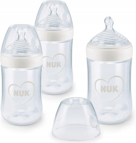 NUK Nature Sense zestaw butelek 3x, wiek 6-18 m. 260 ml, smoczek M, bez BPA