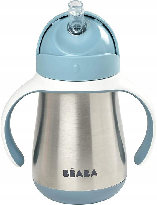 BEABA hrnček s slamkou NEPRETEKÁVACÍ NEREZOVÝ 250 ml