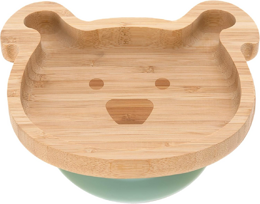 LASSIG plato de bambú con ventosa 10 x 18,5 cm para perro