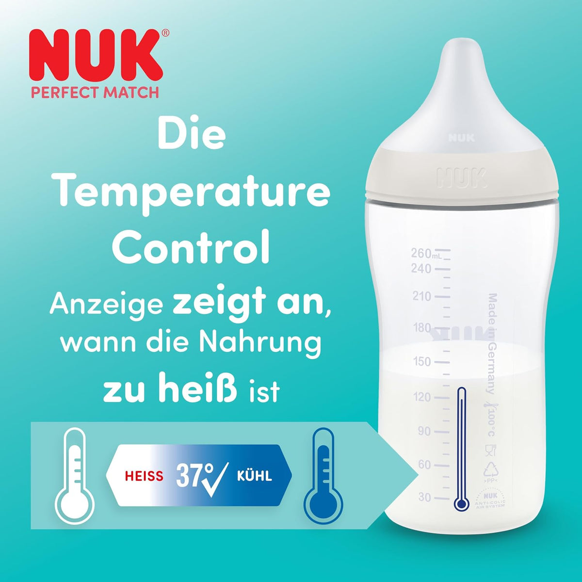NUK Perfect Match антиколик шише 360 ml 8m+