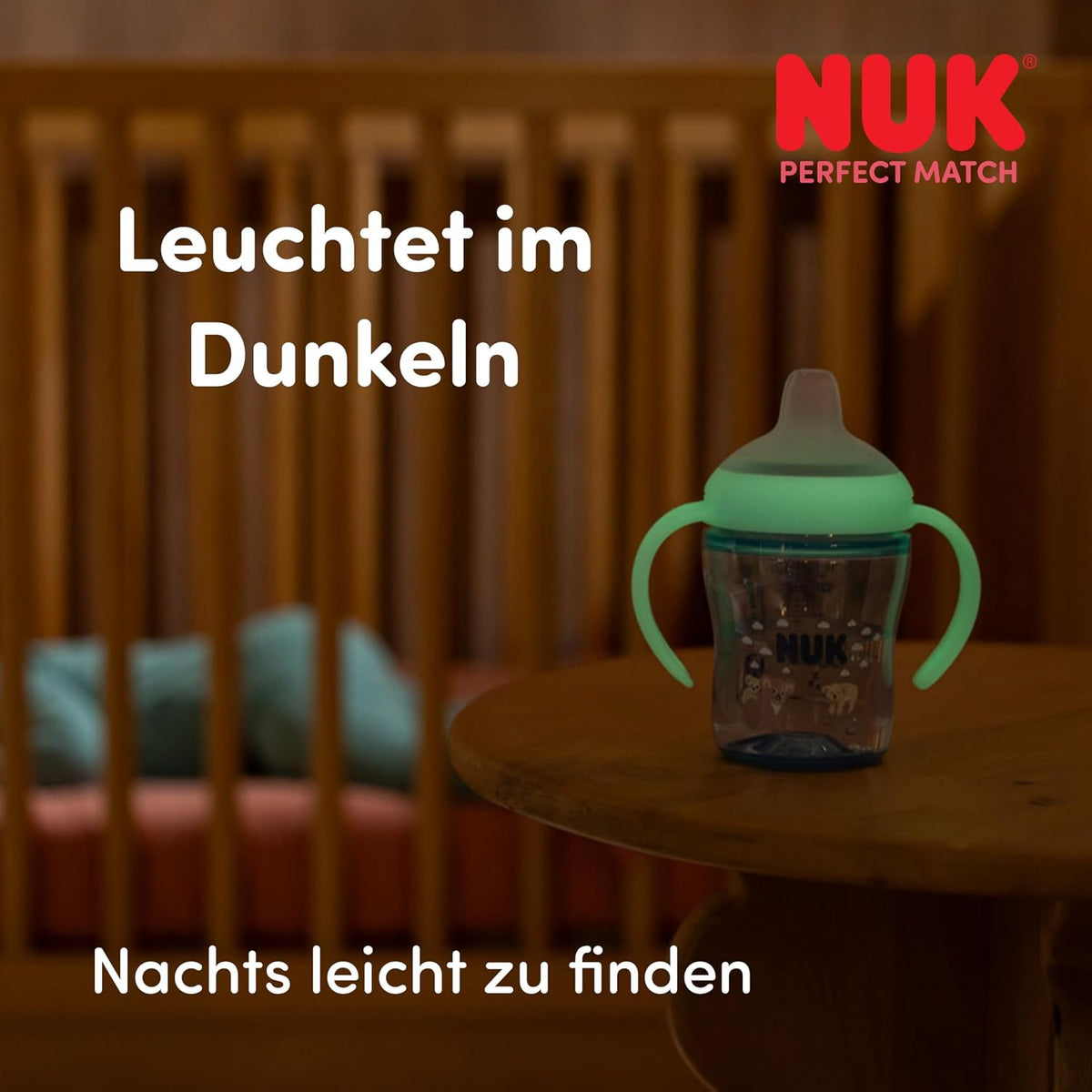 NUK Perfect Match Trinklernbecher 150ml 6m+ LEUCHTET IM DUNKELN