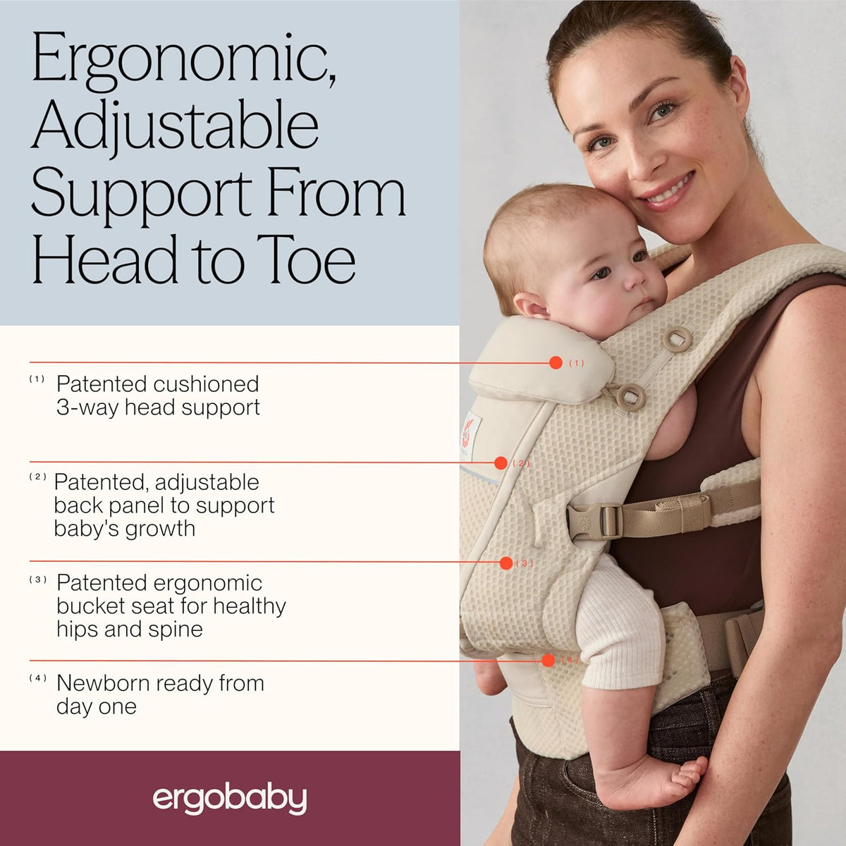 ERGOBABY ADAPT SoftFlex MESH marsupio ergonomico 3,2-20 kg