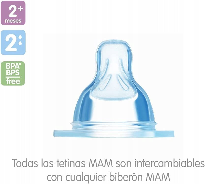 MAM SkinSoft tetine pentru biberon x2 2m+ debit 2