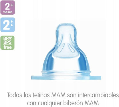 MAM SkinSoft tetine pentru biberon x2 2m+ debit 2
