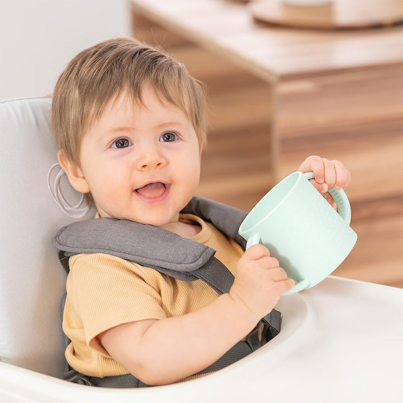 MINILAND Dolce Mint kubek z uchwytami do nauki picia 250 ml 6 m+ dla dziecka, miętowy kubek treningowy