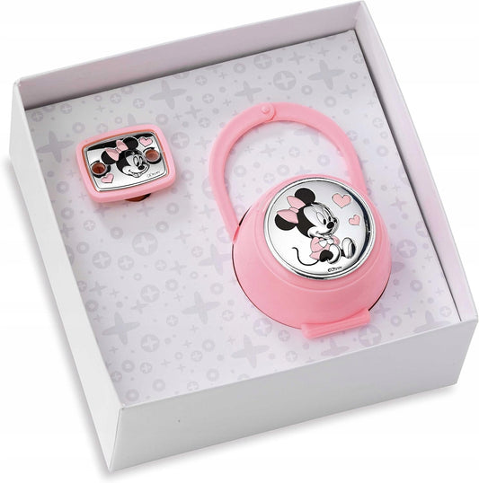 VALENTI DISNEY Minnie калъф за биберон + верижка PVD покритие (сребро)