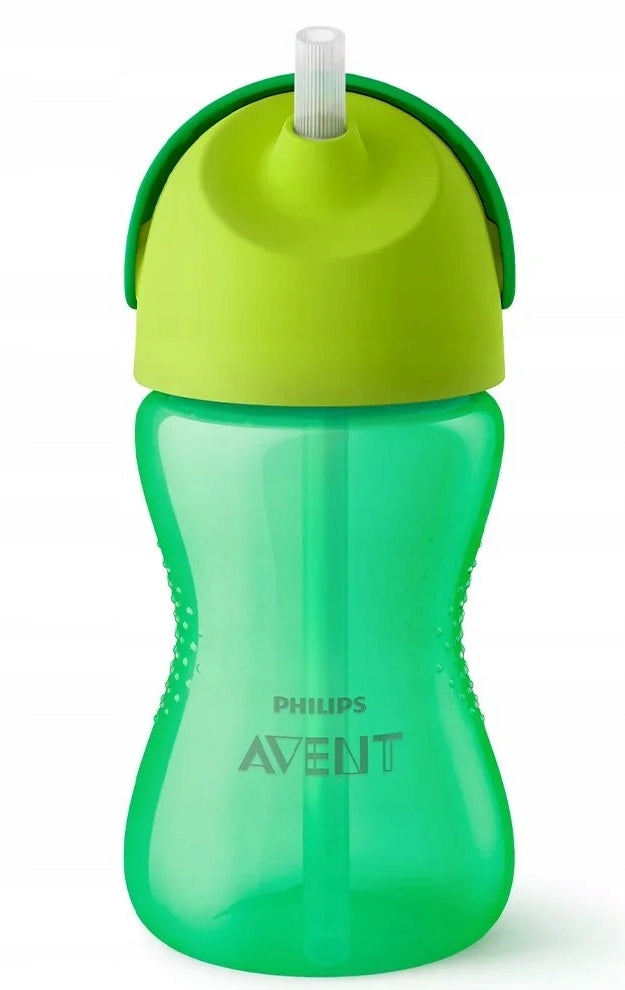 PHILIPS AVENT SCF798/01 kubek niekapek 300 ml 12 m+ zielony z zakrzywioną słomką i osłonką