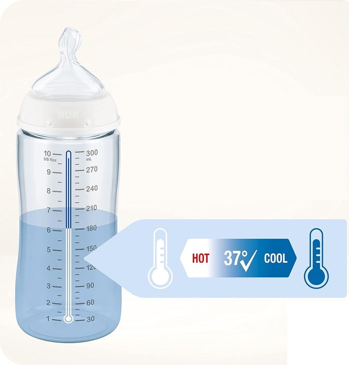 NUK First Choice+ 6–18 hónap CUMISÜVEG 300 ml hőmérsékletjelzővel