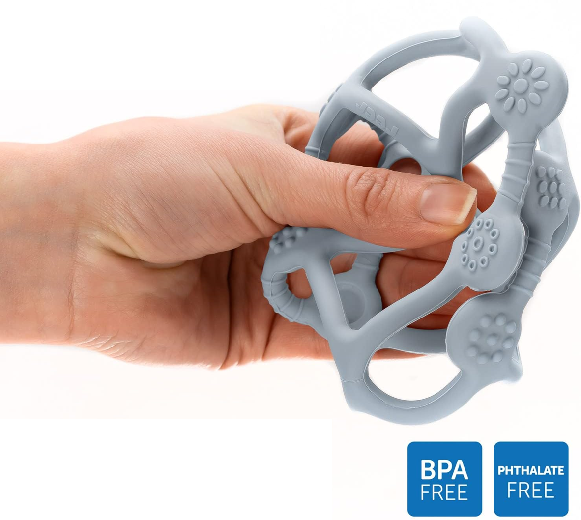 REER Bite&Play afferra e mordicchia in silicone 7,5 x 9 cm 0+