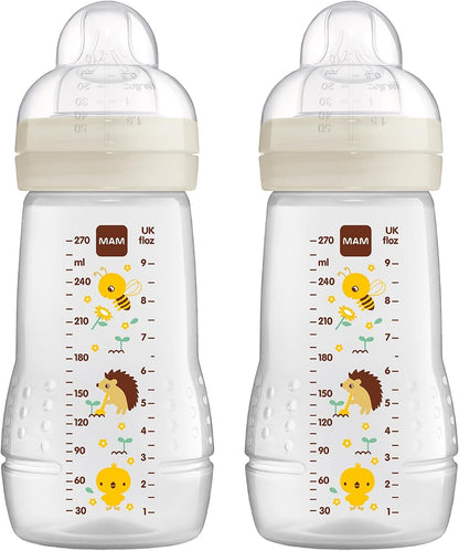 MAM Easy Active Flaschenset 2 × 270 ml, Alter 0+, Sauger 1, WIESE