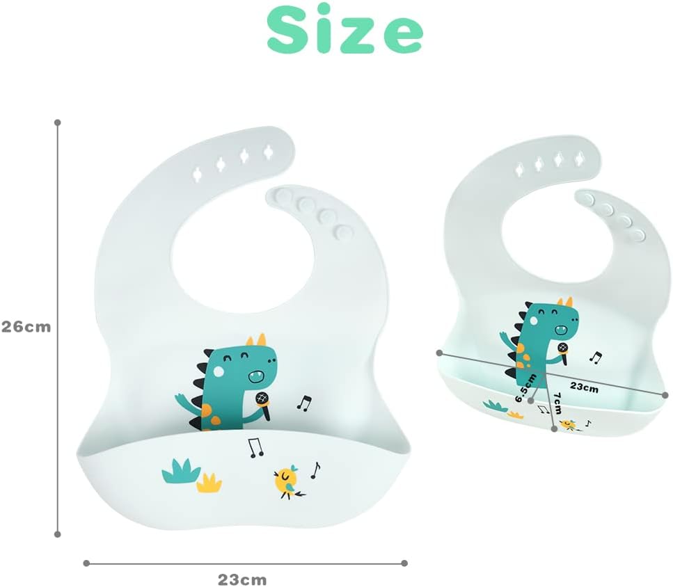 VICLOON silikonowy śliniak z kieszonką x2
