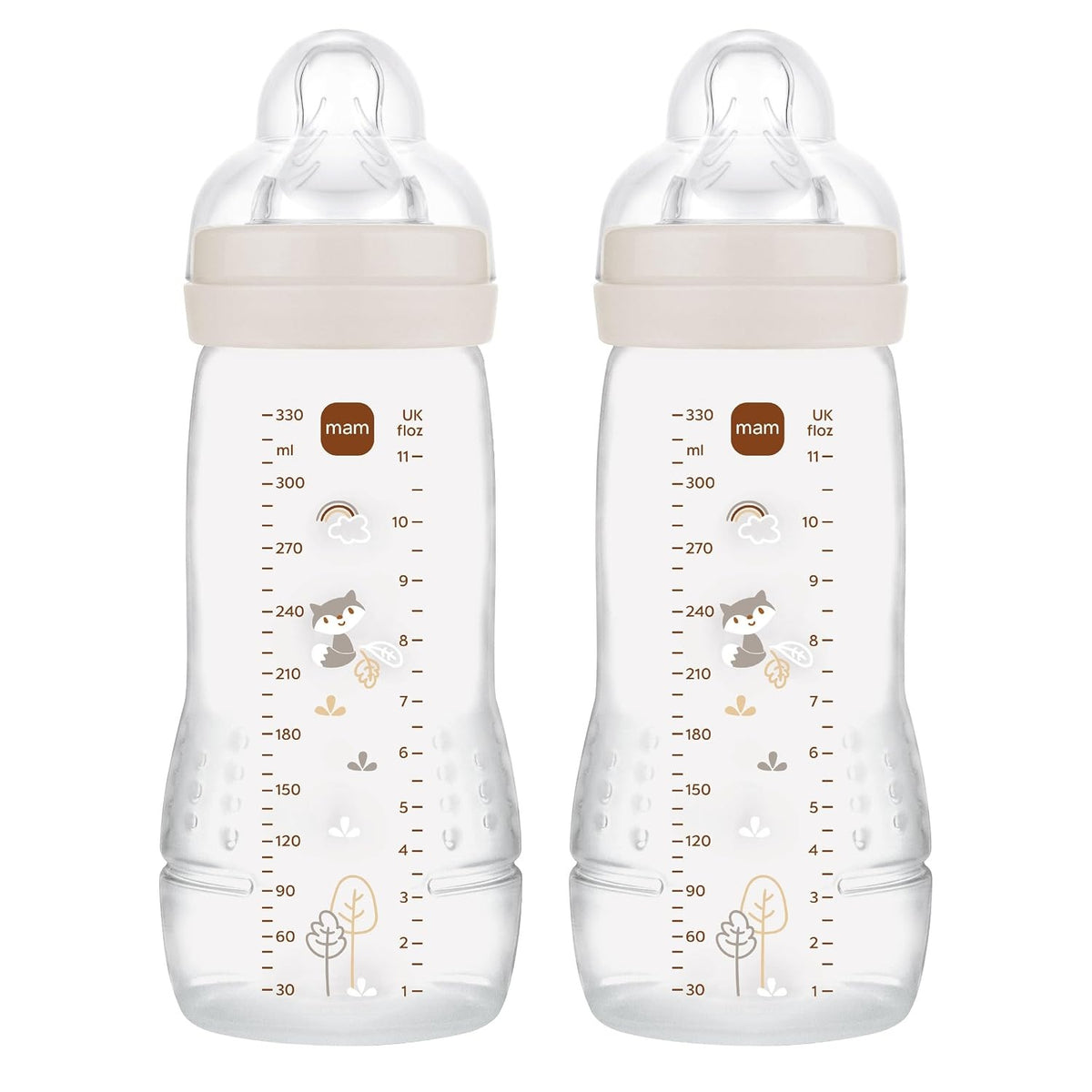 MAM Easy Active set de biberones 2x 330 ml 4 m+ tetina 2 ZORRO