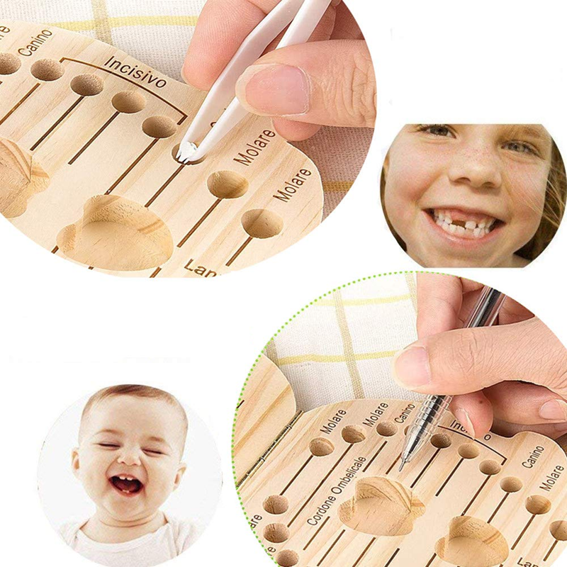 LOVE BABY scatola di legno per conservare i denti da latte LINGUA ITALIANA