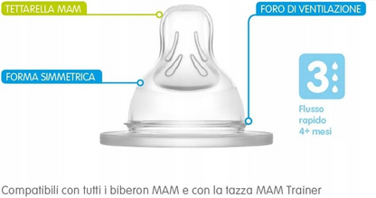 MAM smoczki do butelek 4msc+ x2