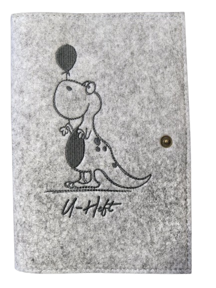 LUXDAG филцов калъф за бременна карта ДИНОЗАВЪР 15,5 x 23 cm
