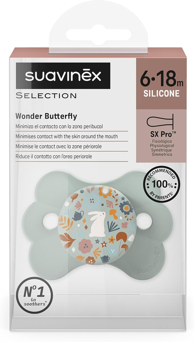 SUAVINEX Wonder Butterfly succhietto calmante 6-18 mesi silicone SX PRO