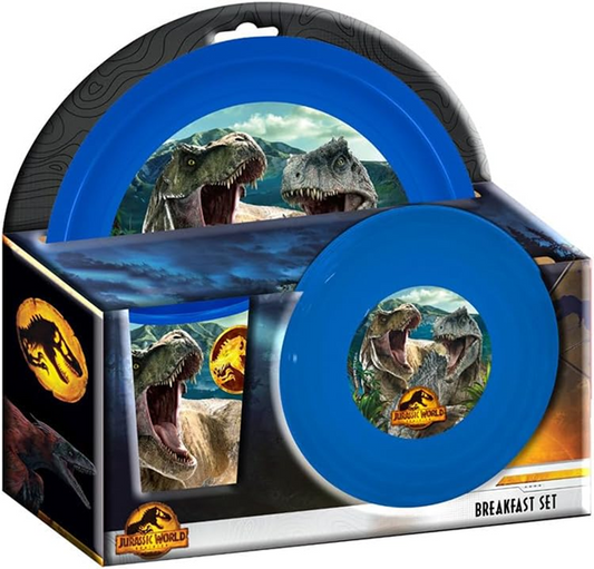JURASSIC WORLD set colazione 2 piatti e tazza 280 ml età 3 anni+