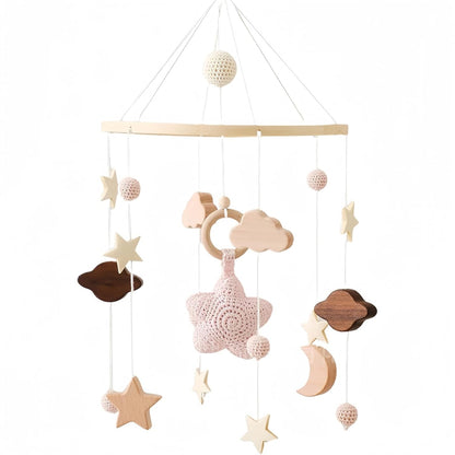 SWECOMZE mobile pour lit bébé bois tissu BOHO