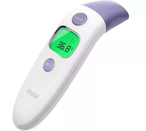 HYLOGY termometro senza contatto 4 in 1 fronte orecchio ambiente alimenti + custodia