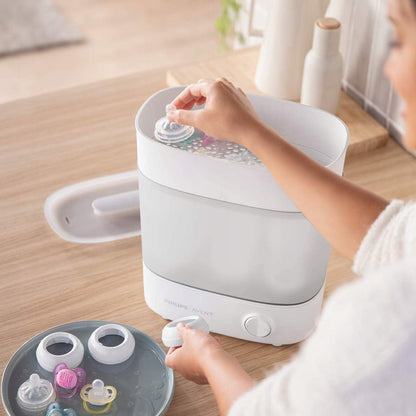 PHILIPS AVENT elektryczny sterylizator parowy 1 do smoczków i akcesoriów dziecięcych, biało-szary