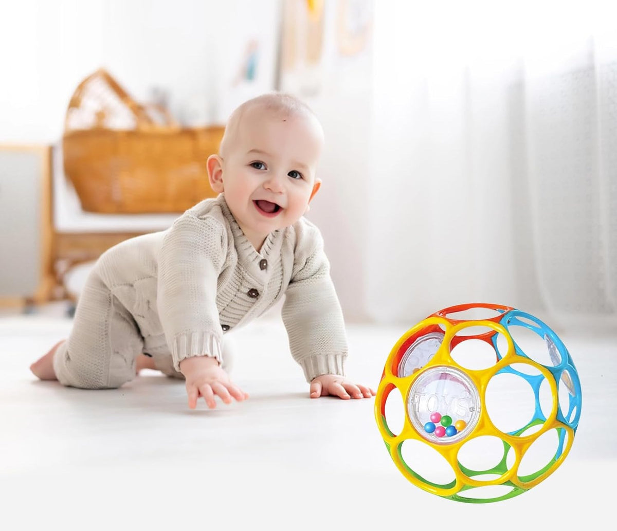 KIKUO Classic Ball massaggiagengive a forma di palla con sonagli 11,5 cm