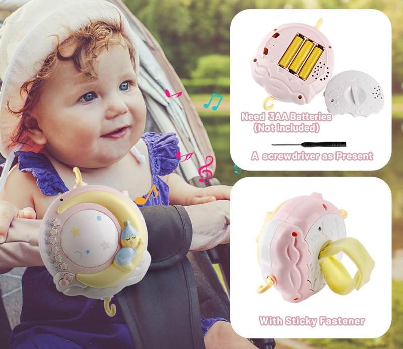 MINI TUDOU giostrina con proiettore e 150 ninne nanne + telecomando LINGUA INGLESE