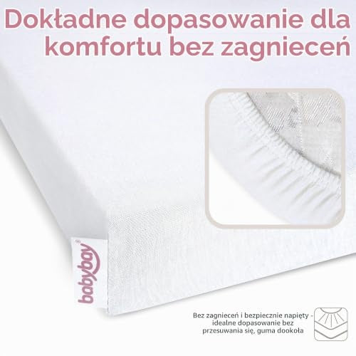 Babybay Deluxe Organic – grafika dopasowania prześcieradła do materaca