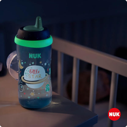 NUK Kiddy Cup flaske, der lyser i mørket, 300 ml, 12 m+ KOSMOS