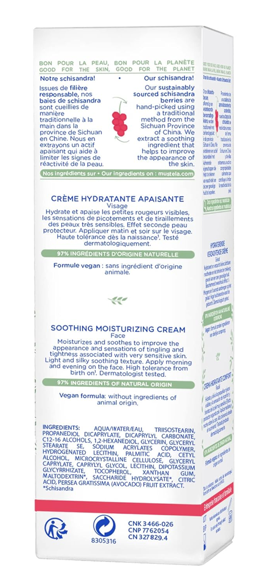 MUSTELA hydratačný krém na tvár pre veľmi citlivú pokožku 40ml