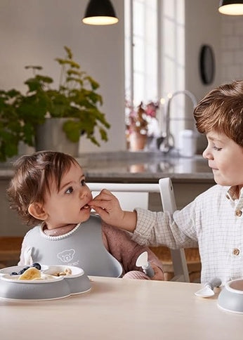 BABYBJORN śliniak silikonowy z kieszonką x2