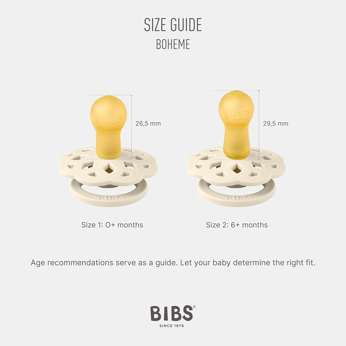BIBS BOHEME lugnande nappar 2-pack 0-6 mdr