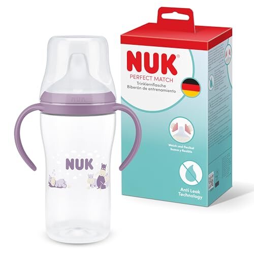 NUK Perfect Match tanulópohár, 260 ml, 6 hónapos kortól, víziló