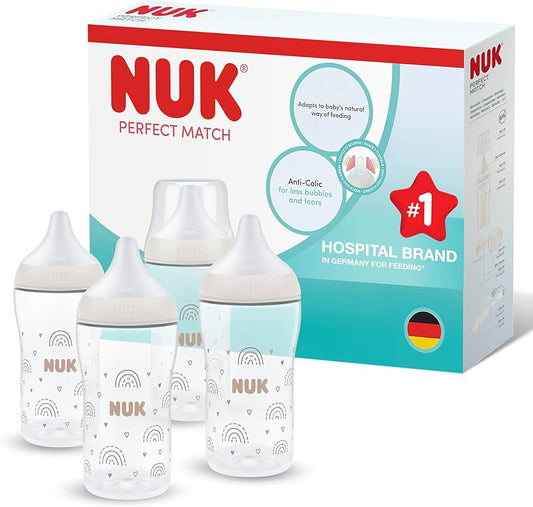 NUK Perfect Match anti-kolikflaskor 260 ml 3m+ x4