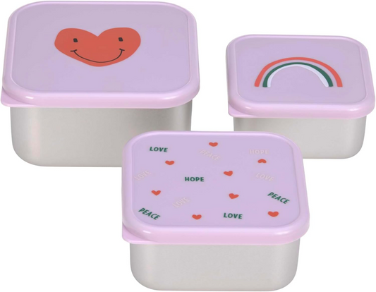LASSIG Snackbox set de cajas de acero para snacks x3