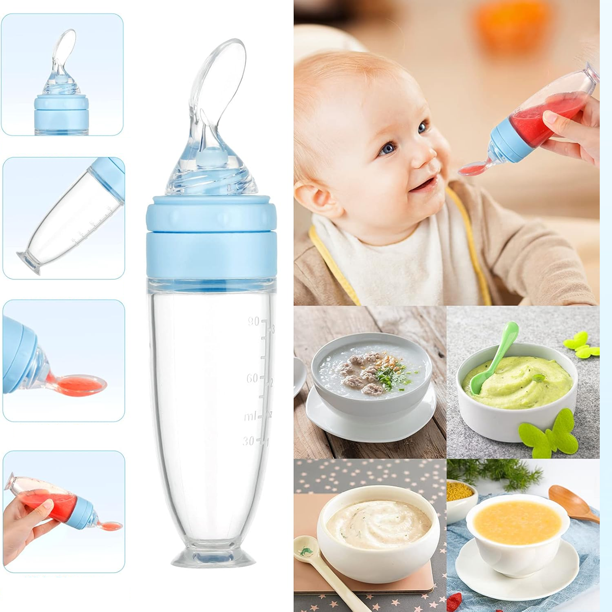 LEADSTAR massaggiagengive dosatore di frutta 2 pezzi 6 beccucci + cucchiaino 90 ml