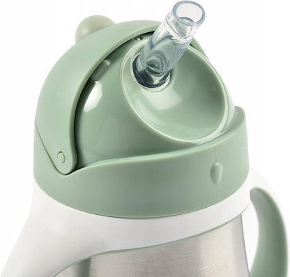BEABA kubek niekapek ze słomką STALOWY 250 ml