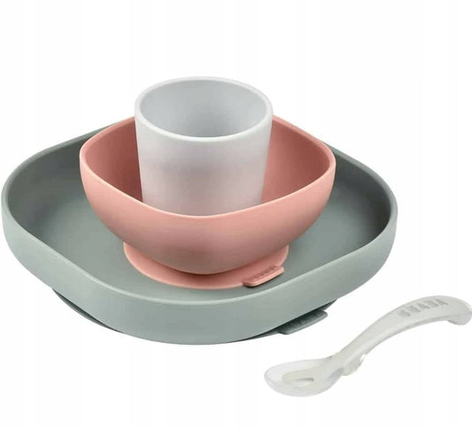 BEABA set de vajilla de silicona con ventosa 4 piezas