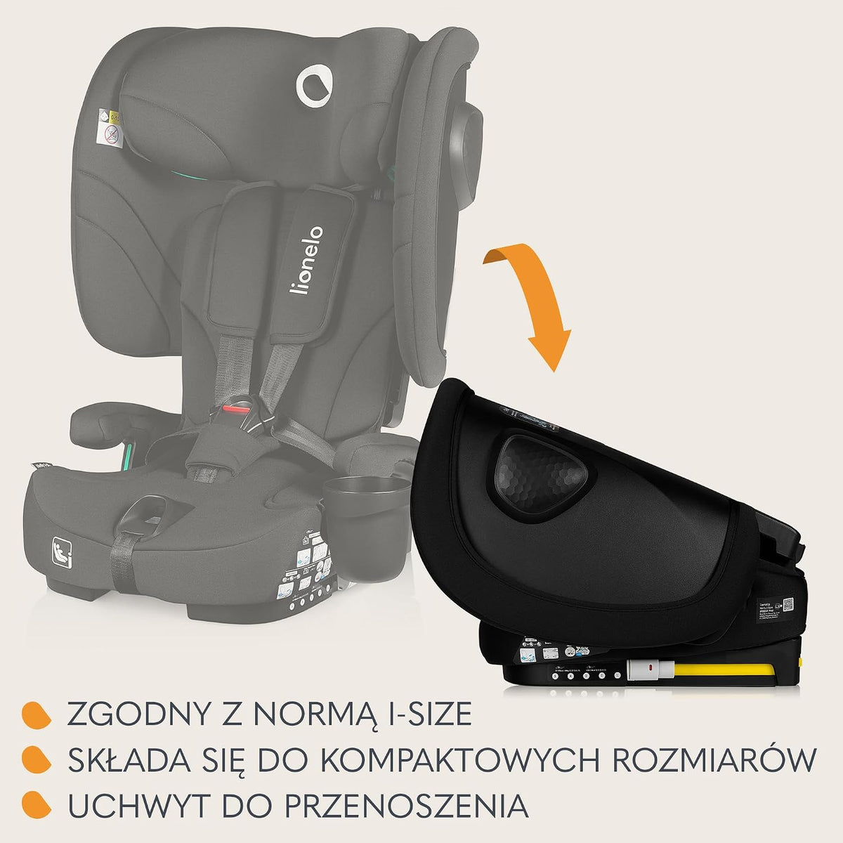 LIONELO NELLY i-Size scaun auto 76-150cm cu ISOFIX