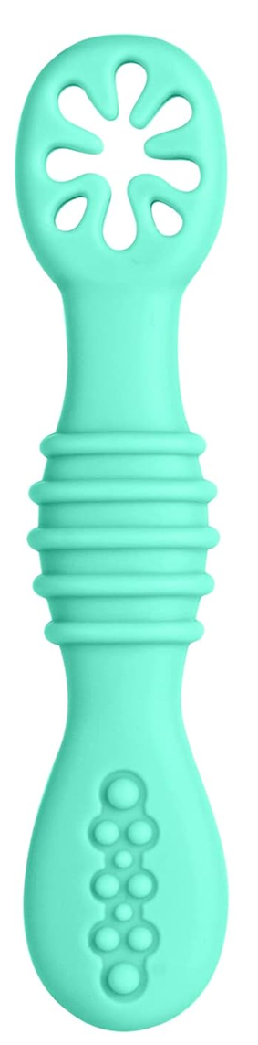 VICLOON Sticky Spoon cucchiaino in silicone 2,5 x 10 cm 4 m+ verde
